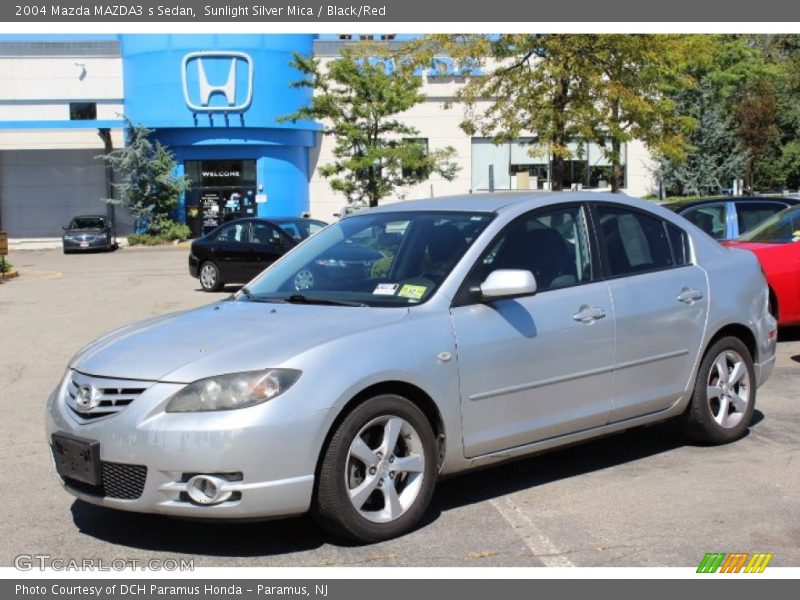 Sunlight Silver Mica / Black/Red 2004 Mazda MAZDA3 s Sedan