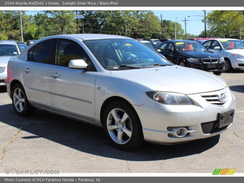 Sunlight Silver Mica / Black/Red 2004 Mazda MAZDA3 s Sedan