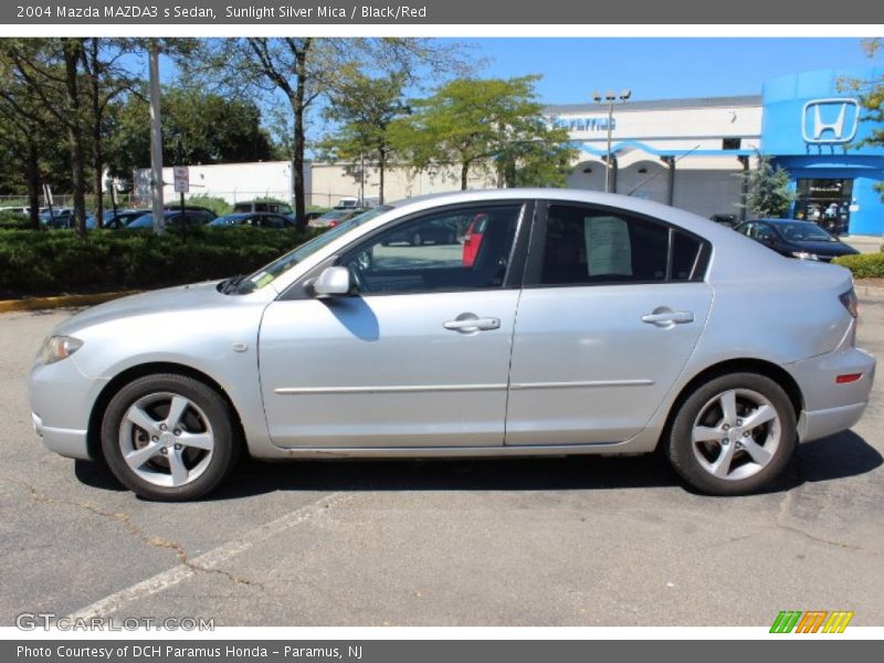 Sunlight Silver Mica / Black/Red 2004 Mazda MAZDA3 s Sedan