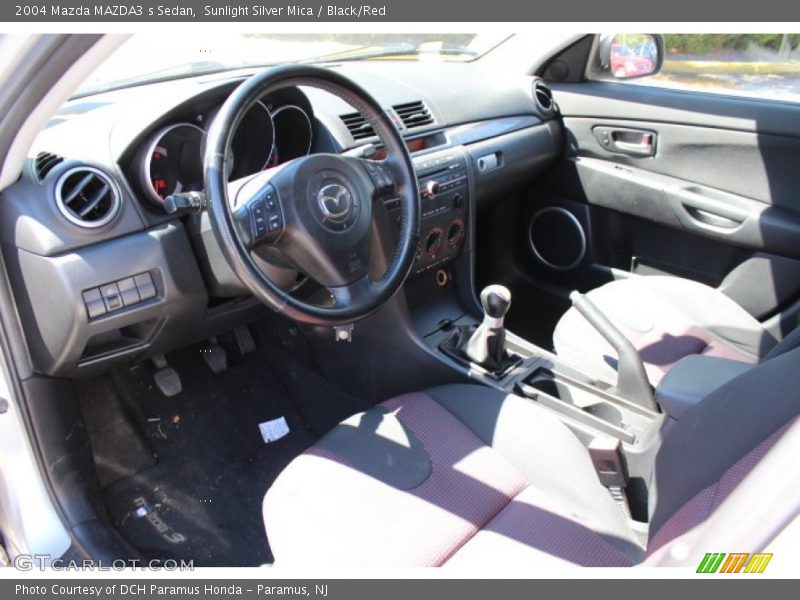 Sunlight Silver Mica / Black/Red 2004 Mazda MAZDA3 s Sedan
