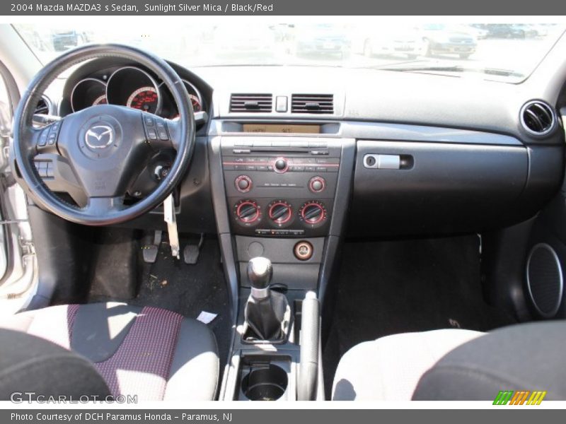 Sunlight Silver Mica / Black/Red 2004 Mazda MAZDA3 s Sedan
