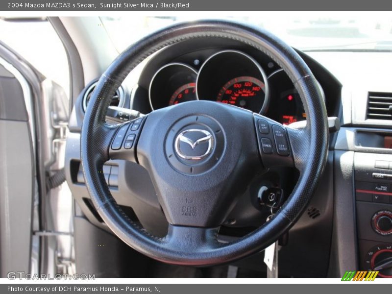 Sunlight Silver Mica / Black/Red 2004 Mazda MAZDA3 s Sedan