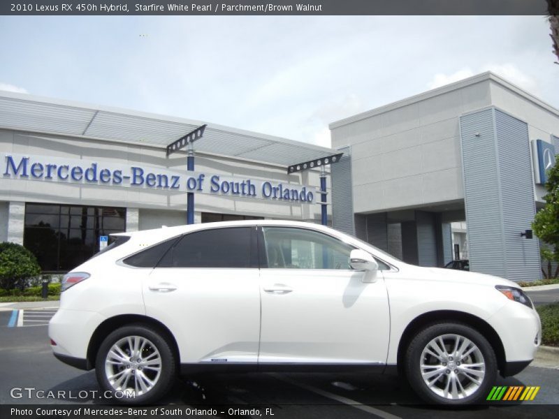 Starfire White Pearl / Parchment/Brown Walnut 2010 Lexus RX 450h Hybrid