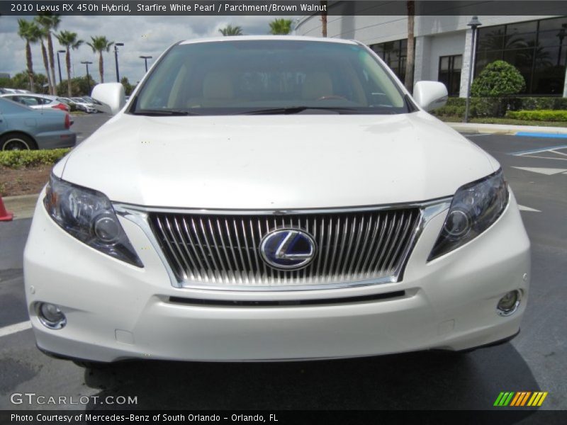 Starfire White Pearl / Parchment/Brown Walnut 2010 Lexus RX 450h Hybrid