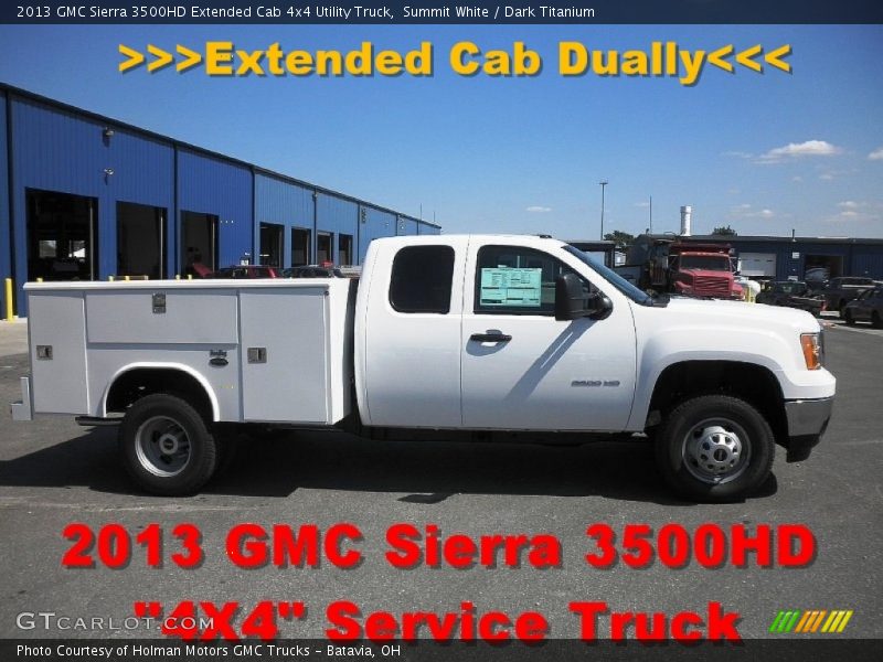 Summit White / Dark Titanium 2013 GMC Sierra 3500HD Extended Cab 4x4 Utility Truck