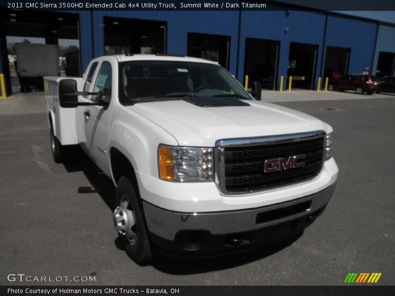 Summit White / Dark Titanium 2013 GMC Sierra 3500HD Extended Cab 4x4 Utility Truck