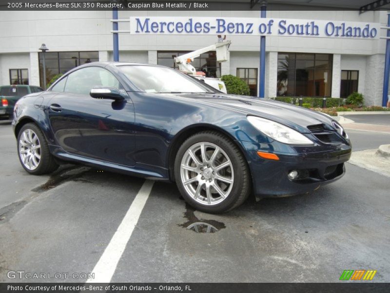 Caspian Blue Metallic / Black 2005 Mercedes-Benz SLK 350 Roadster