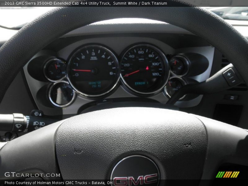 Summit White / Dark Titanium 2013 GMC Sierra 3500HD Extended Cab 4x4 Utility Truck