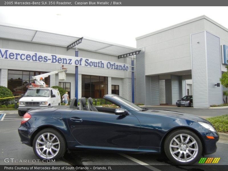 Caspian Blue Metallic / Black 2005 Mercedes-Benz SLK 350 Roadster