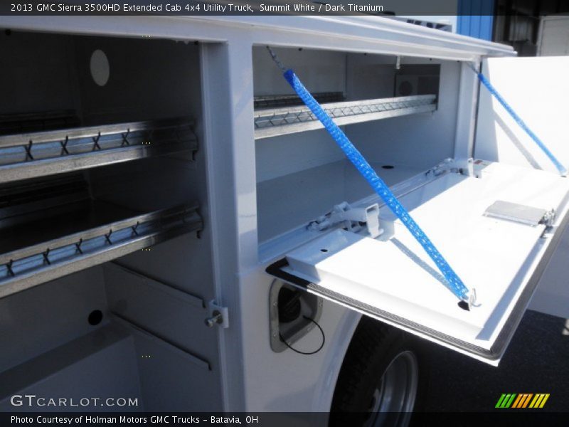 Summit White / Dark Titanium 2013 GMC Sierra 3500HD Extended Cab 4x4 Utility Truck