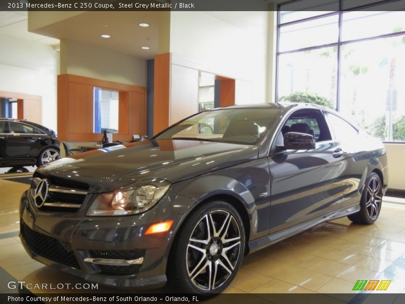 Steel Grey Metallic / Black 2013 Mercedes-Benz C 250 Coupe