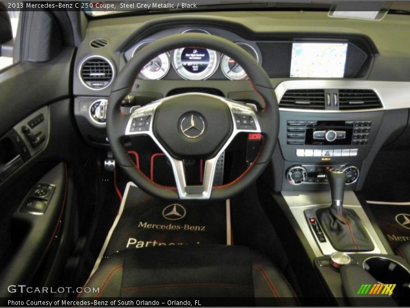 Steel Grey Metallic / Black 2013 Mercedes-Benz C 250 Coupe