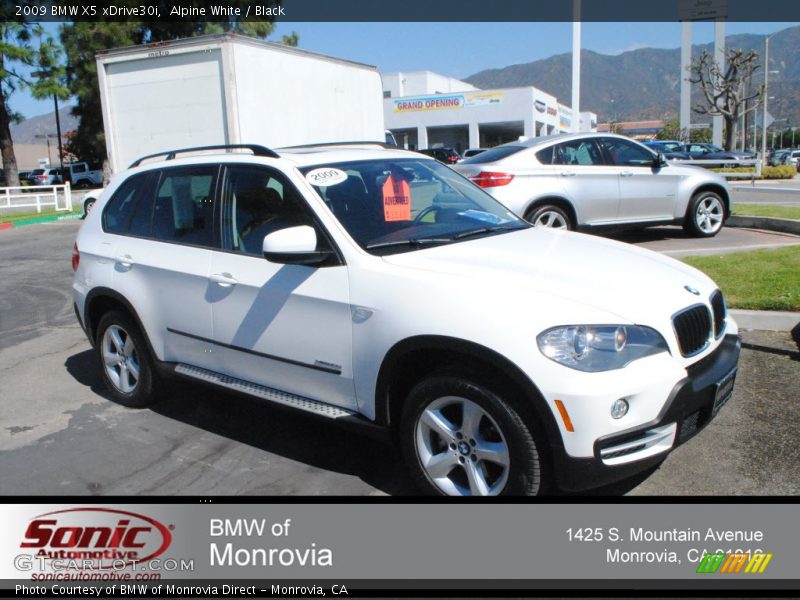 Alpine White / Black 2009 BMW X5 xDrive30i