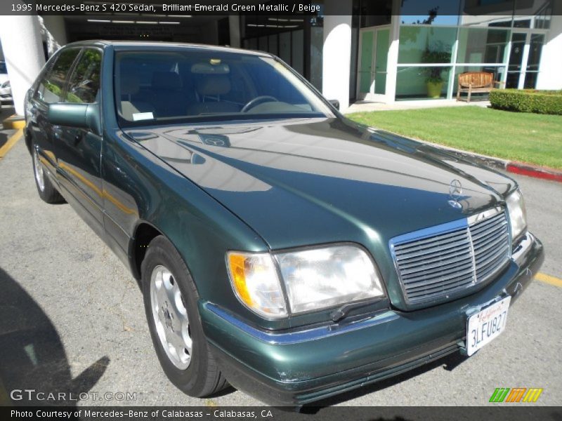 Brilliant Emerald Green Metallic / Beige 1995 Mercedes-Benz S 420 Sedan