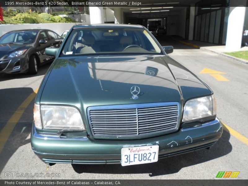 Brilliant Emerald Green Metallic / Beige 1995 Mercedes-Benz S 420 Sedan