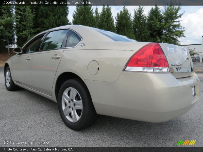 Gold Mist Metallic / Neutral Beige 2008 Chevrolet Impala LS