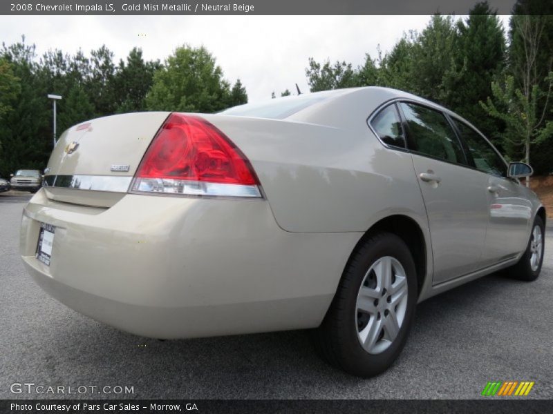 Gold Mist Metallic / Neutral Beige 2008 Chevrolet Impala LS