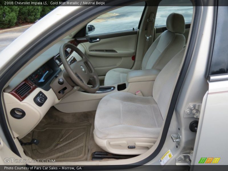Gold Mist Metallic / Neutral Beige 2008 Chevrolet Impala LS