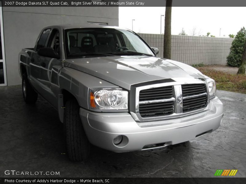 Bright Silver Metallic / Medium Slate Gray 2007 Dodge Dakota SLT Quad Cab