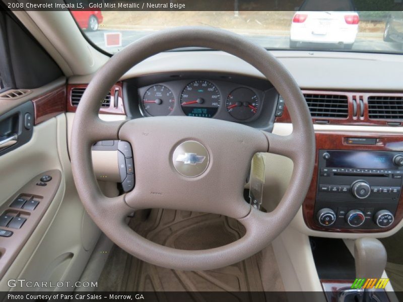 Gold Mist Metallic / Neutral Beige 2008 Chevrolet Impala LS