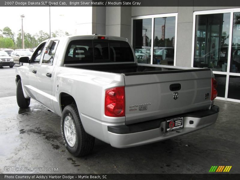 Bright Silver Metallic / Medium Slate Gray 2007 Dodge Dakota SLT Quad Cab