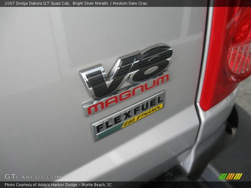 Bright Silver Metallic / Medium Slate Gray 2007 Dodge Dakota SLT Quad Cab