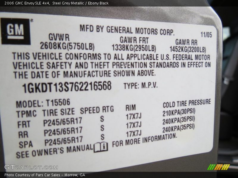 Steel Grey Metallic / Ebony Black 2006 GMC Envoy SLE 4x4