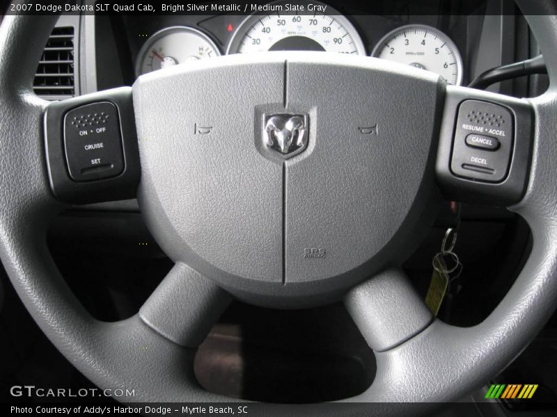 Bright Silver Metallic / Medium Slate Gray 2007 Dodge Dakota SLT Quad Cab