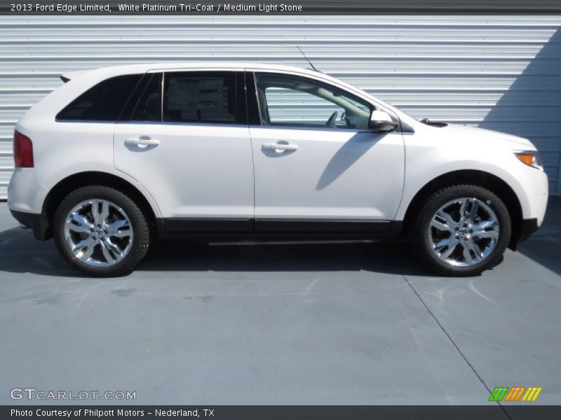 White Platinum Tri-Coat / Medium Light Stone 2013 Ford Edge Limited