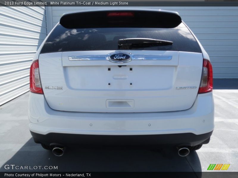 White Platinum Tri-Coat / Medium Light Stone 2013 Ford Edge Limited