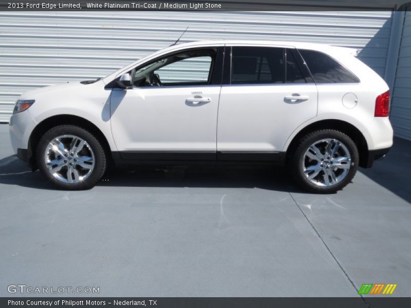 White Platinum Tri-Coat / Medium Light Stone 2013 Ford Edge Limited