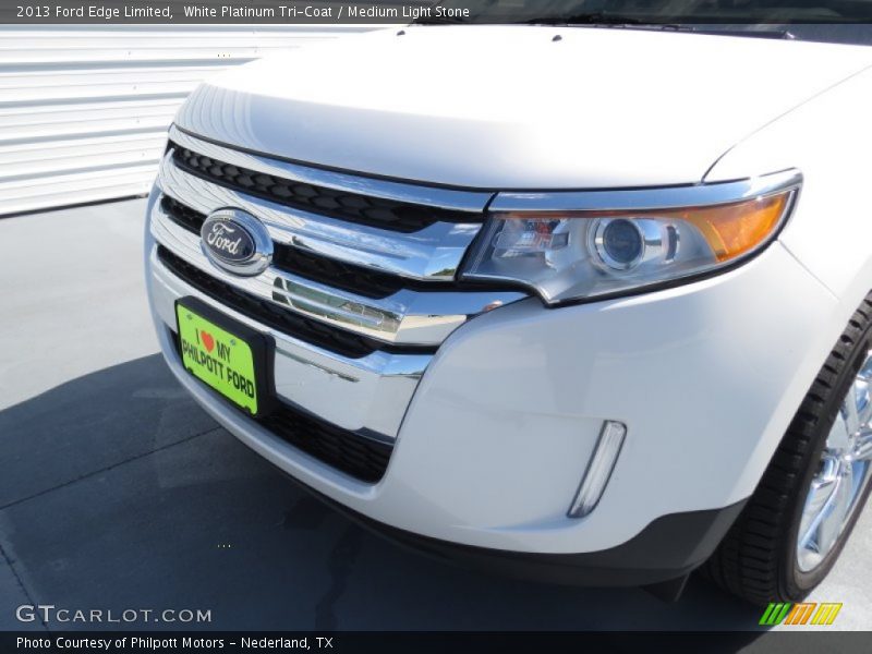 White Platinum Tri-Coat / Medium Light Stone 2013 Ford Edge Limited