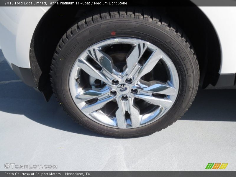 White Platinum Tri-Coat / Medium Light Stone 2013 Ford Edge Limited