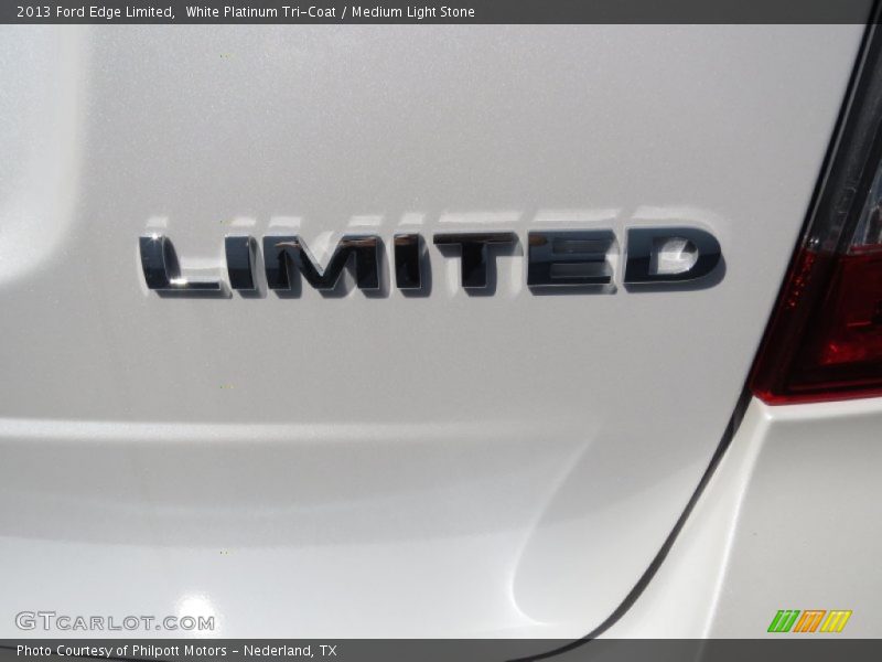 White Platinum Tri-Coat / Medium Light Stone 2013 Ford Edge Limited