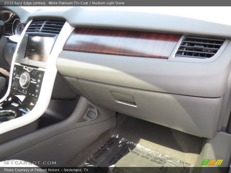 White Platinum Tri-Coat / Medium Light Stone 2013 Ford Edge Limited