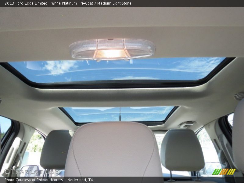 White Platinum Tri-Coat / Medium Light Stone 2013 Ford Edge Limited