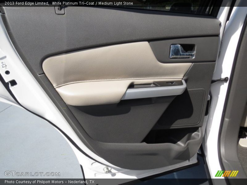 White Platinum Tri-Coat / Medium Light Stone 2013 Ford Edge Limited