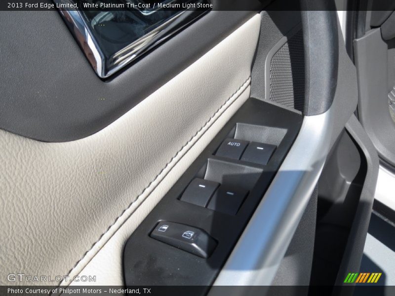 White Platinum Tri-Coat / Medium Light Stone 2013 Ford Edge Limited