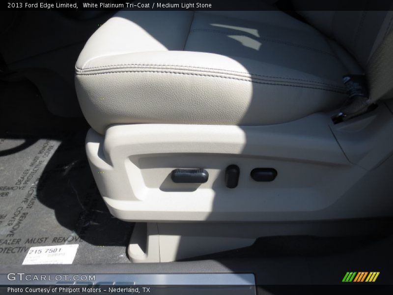 White Platinum Tri-Coat / Medium Light Stone 2013 Ford Edge Limited