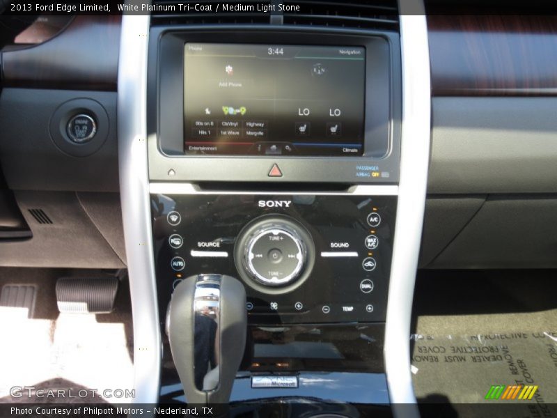 White Platinum Tri-Coat / Medium Light Stone 2013 Ford Edge Limited