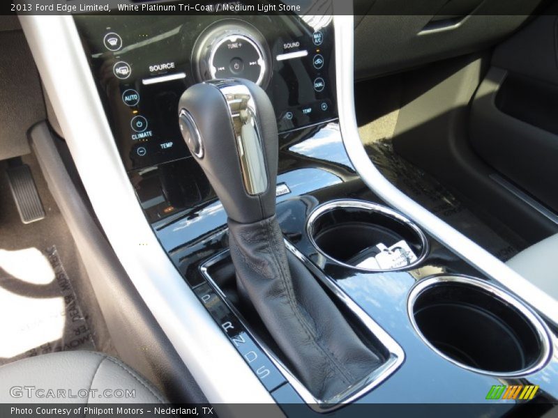 White Platinum Tri-Coat / Medium Light Stone 2013 Ford Edge Limited