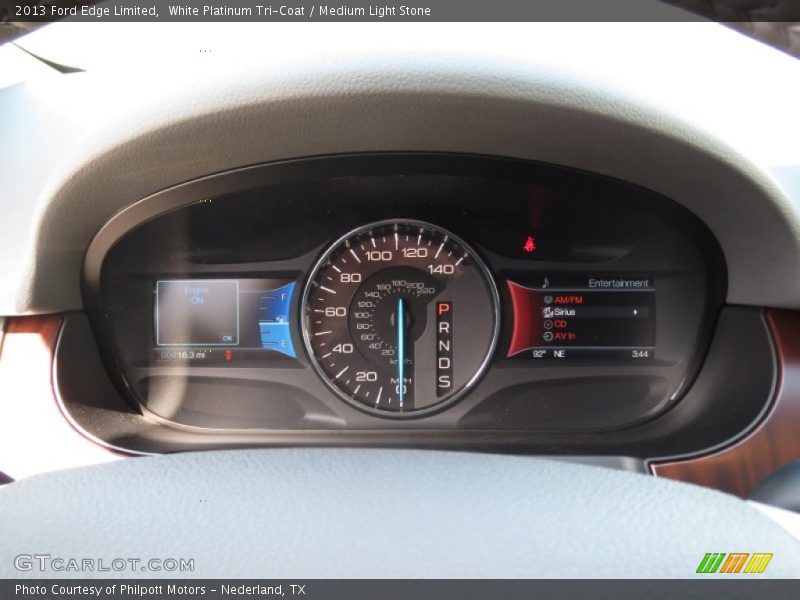 White Platinum Tri-Coat / Medium Light Stone 2013 Ford Edge Limited