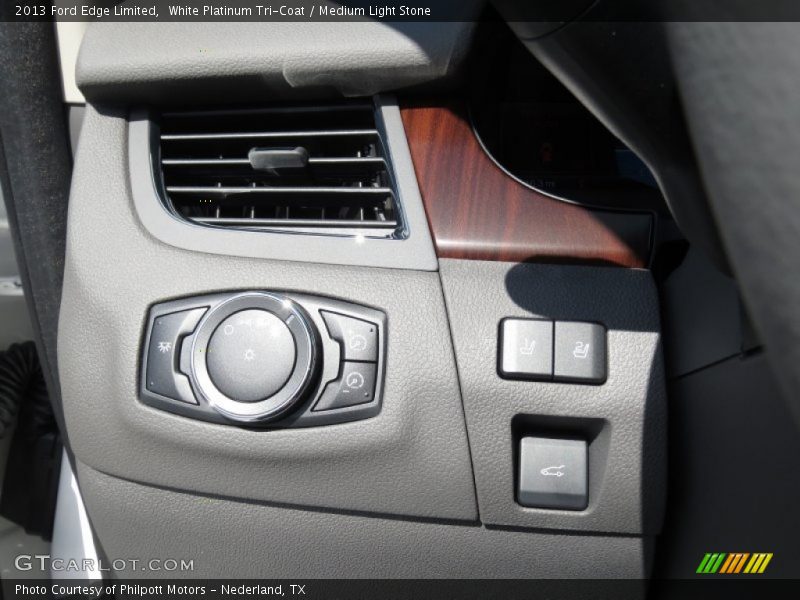 White Platinum Tri-Coat / Medium Light Stone 2013 Ford Edge Limited