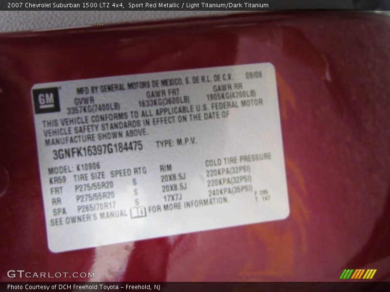 Sport Red Metallic / Light Titanium/Dark Titanium 2007 Chevrolet Suburban 1500 LTZ 4x4