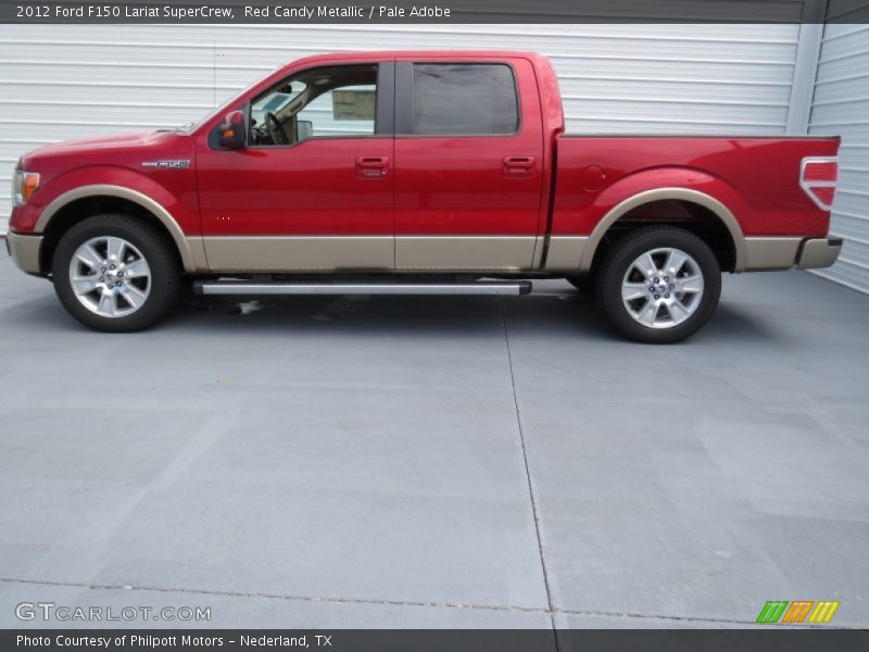 Red Candy Metallic / Pale Adobe 2012 Ford F150 Lariat SuperCrew