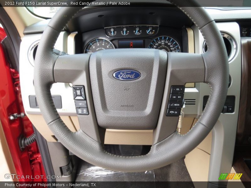 Red Candy Metallic / Pale Adobe 2012 Ford F150 Lariat SuperCrew