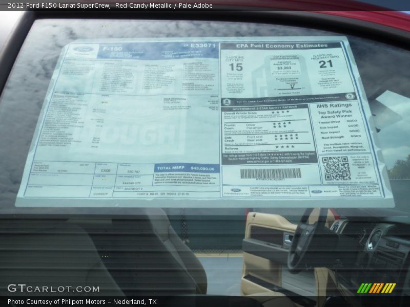 Red Candy Metallic / Pale Adobe 2012 Ford F150 Lariat SuperCrew