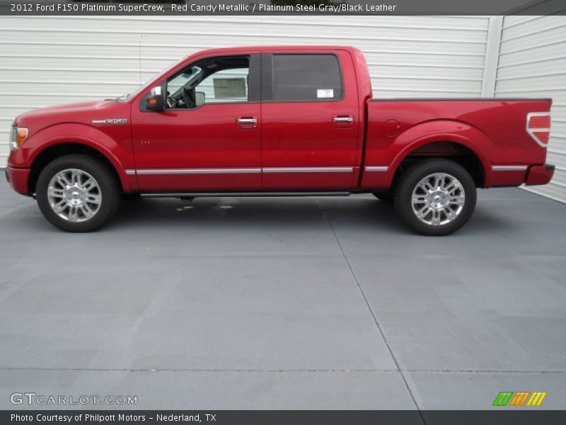 Red Candy Metallic / Platinum Steel Gray/Black Leather 2012 Ford F150 Platinum SuperCrew