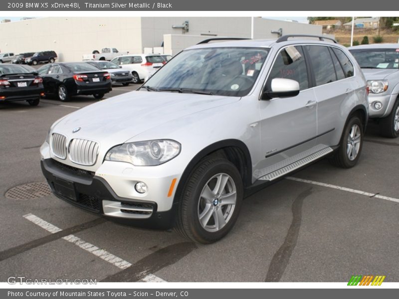 Titanium Silver Metallic / Black 2009 BMW X5 xDrive48i