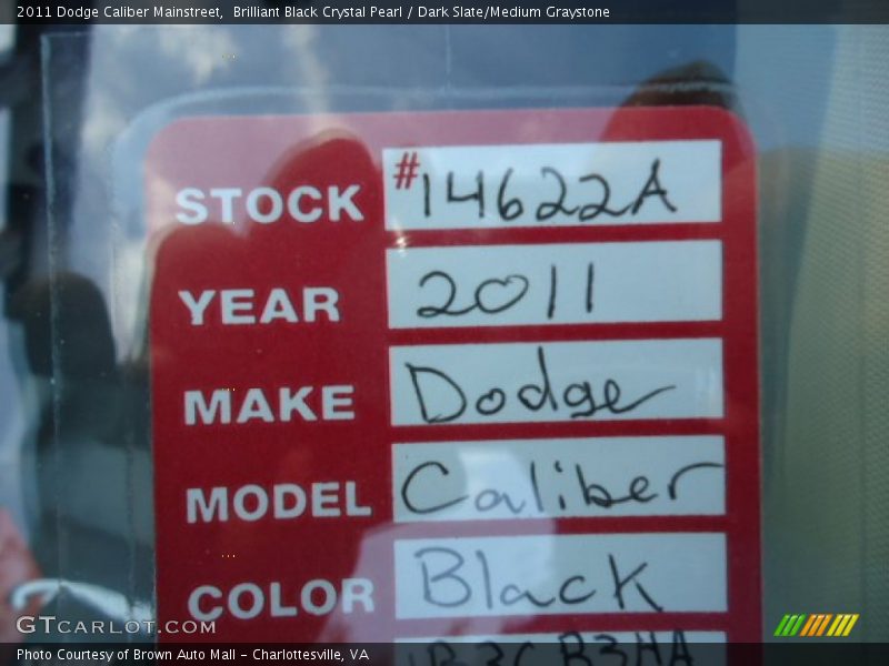 Brilliant Black Crystal Pearl / Dark Slate/Medium Graystone 2011 Dodge Caliber Mainstreet